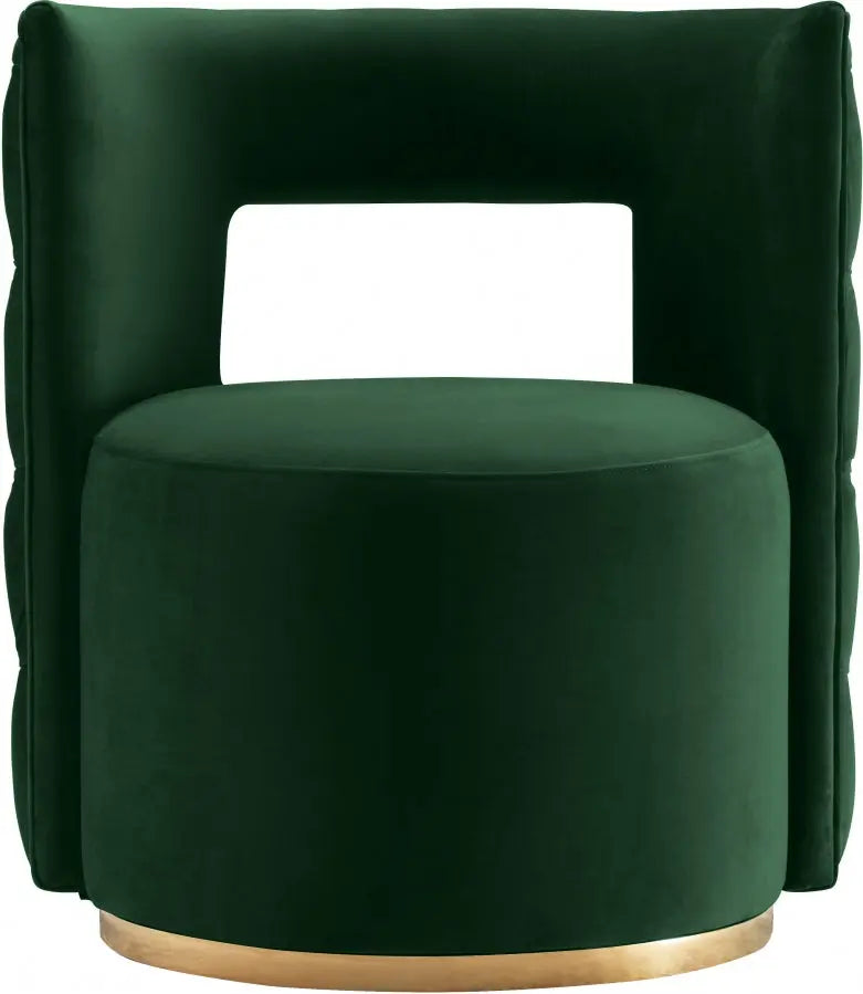 Meridian Furniture - Theo Velvet Accent Chair In Green - 594Green - ATL FURNITURE