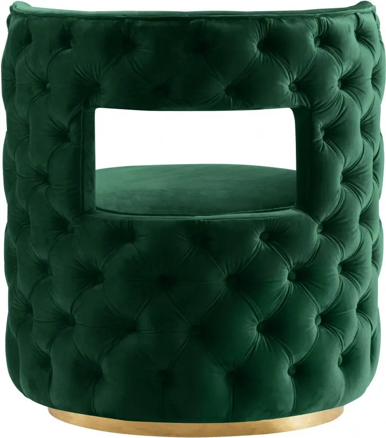 Meridian Furniture - Theo Velvet Accent Chair In Green - 594Green - ATL FURNITURE