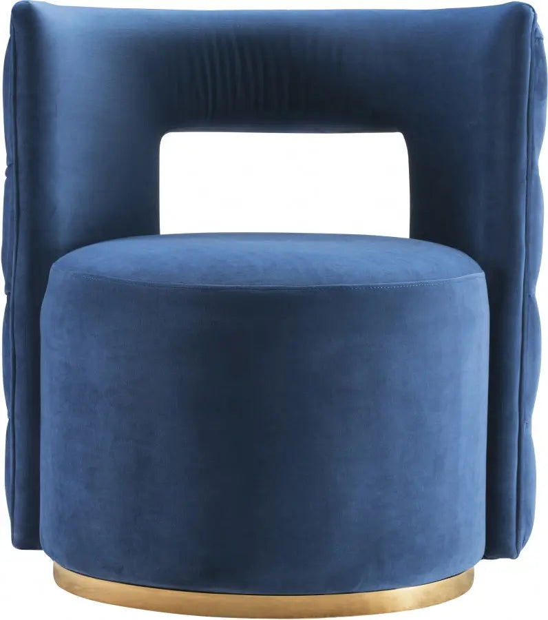 Meridian Furniture - Theo Velvet Accent Chair In Navy - 594Navy - ATL FURNITURE