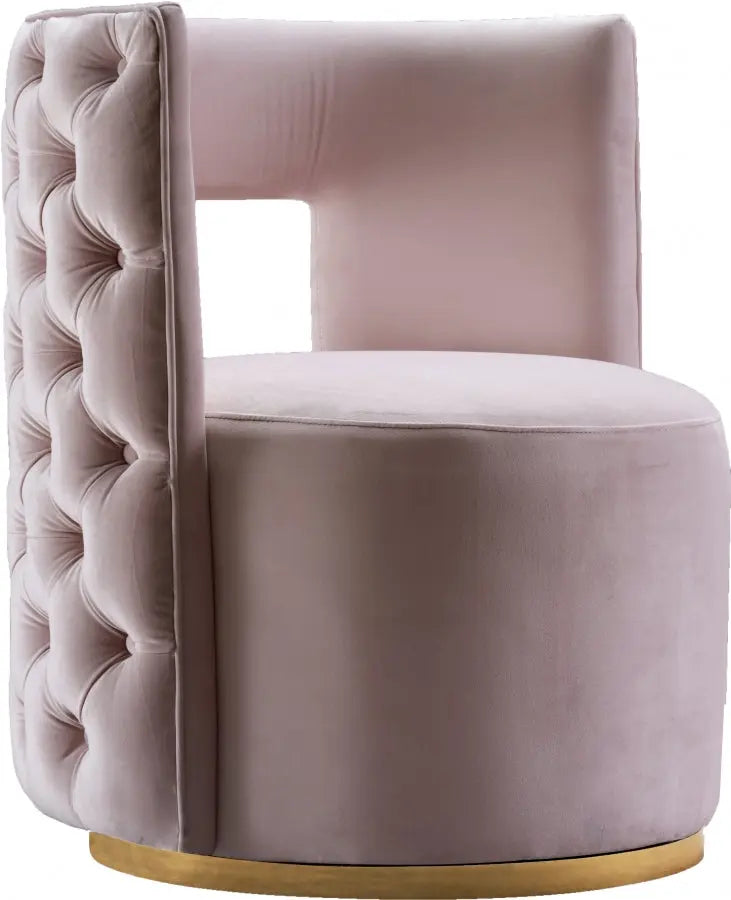 Meridian Furniture - Theo Velvet Accent Chair In Pink - 594Pink - ATL FURNITURE