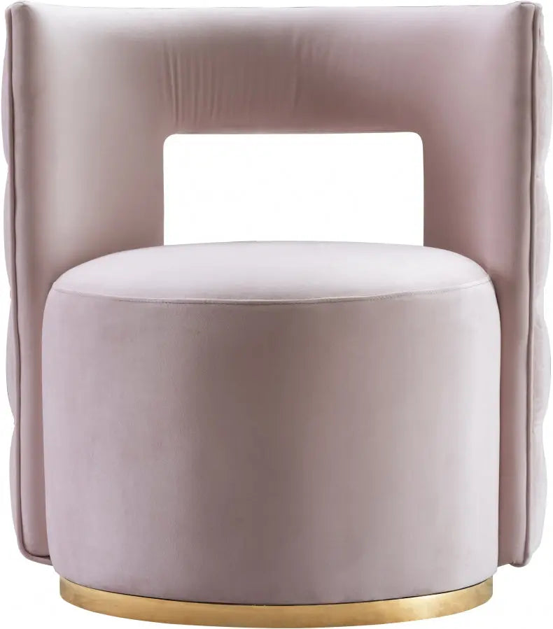 Meridian Furniture - Theo Velvet Accent Chair In Pink - 594Pink - ATL FURNITURE