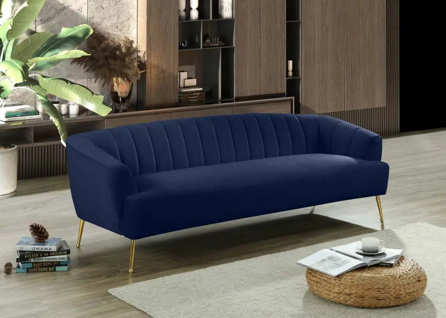 Meridian Furniture - Tori 3 Piece Living Room Set In Navy - 657Navy-S-3Set - ATL FURNITURE