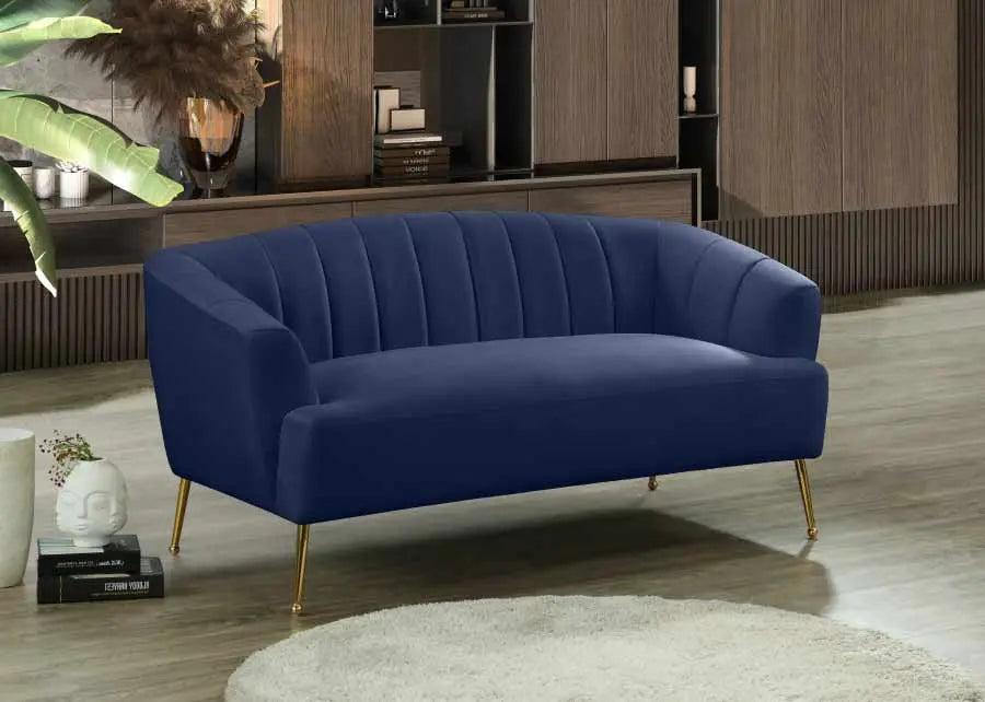 Meridian Furniture - Tori 3 Piece Living Room Set In Navy - 657Navy-S-3Set - ATL FURNITURE