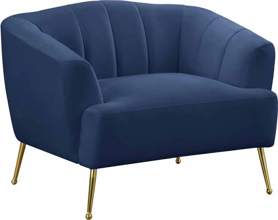 Meridian Furniture - Tori 3 Piece Living Room Set In Navy - 657Navy-S-3Set - ATL FURNITURE