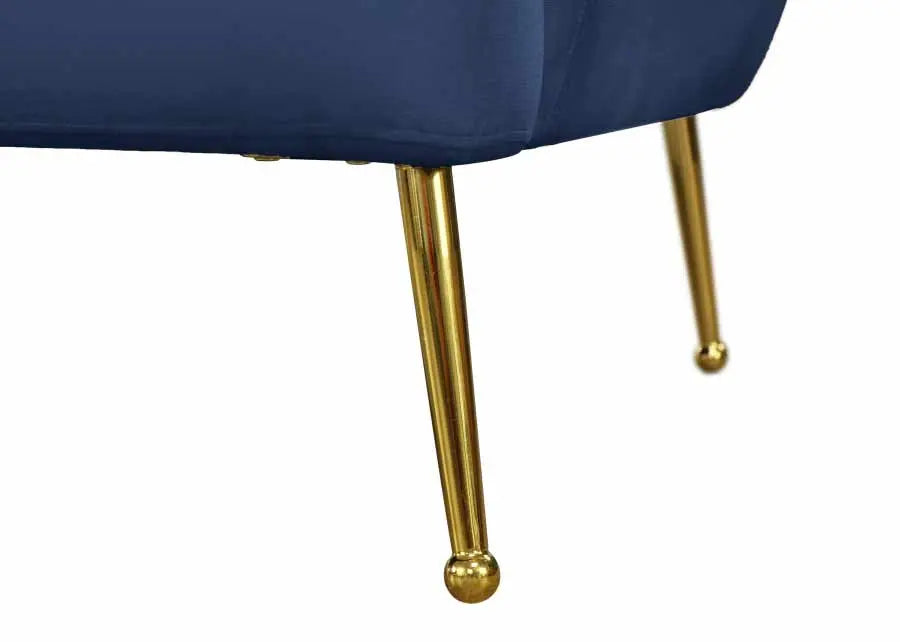 Meridian Furniture - Tori Velvet Loveseat In Navy - 657Navy-L - ATL FURNITURE