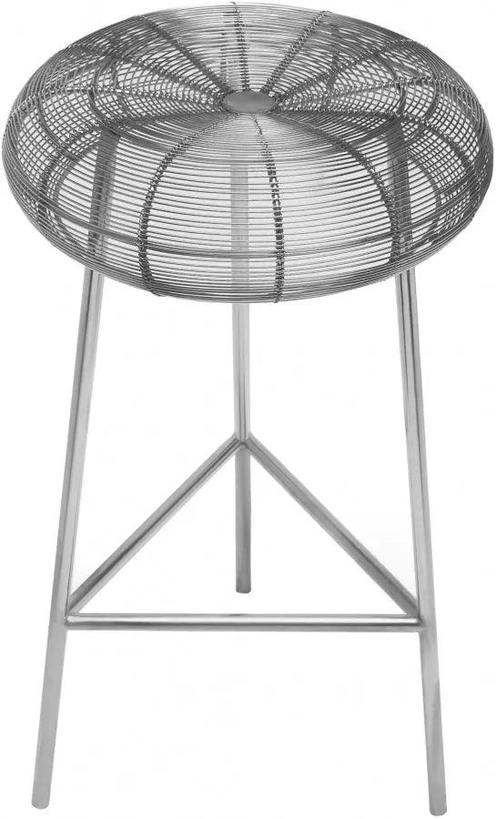 Meridian Furniture - Tuscany Counter Stool Set Of 2 In Silver - 963Silver - ATL FURNITURE