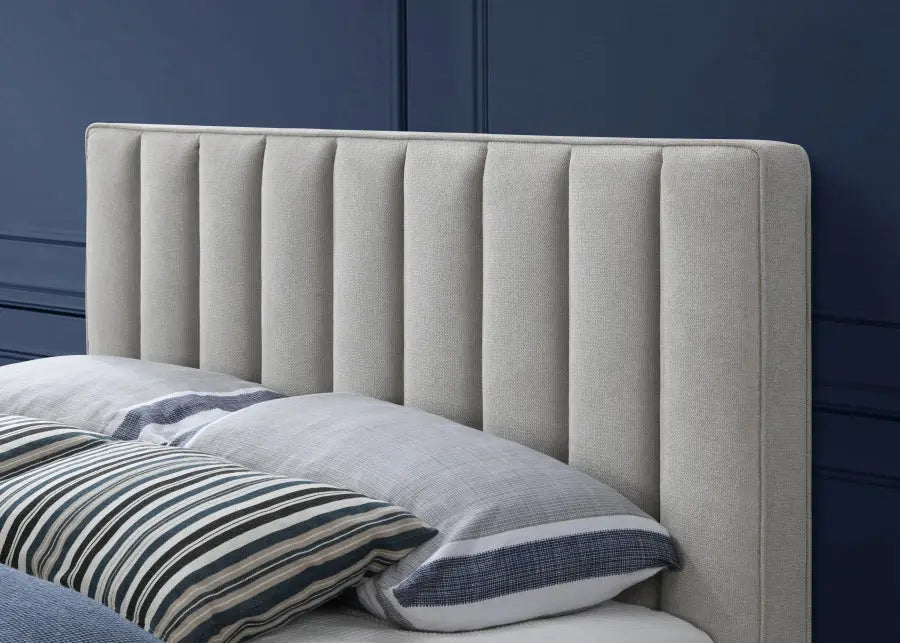 Vance Polyester Linen Queen Bed In Beige - Vancebeige-Q - ATL FURNITURE