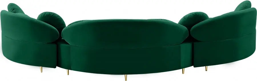 Vivacious Velvet 3 Piece Sectional In Green - ATL FURNITURE