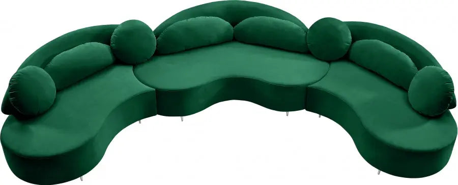 Vivacious Velvet 3 Piece Sectional In Green - ATL FURNITURE