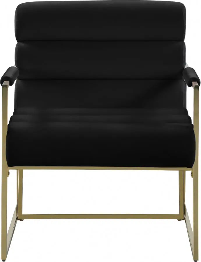 Meridian Furniture - Wayne Velvet Accent Chair In Black - 526Black - ATL FURNITURE