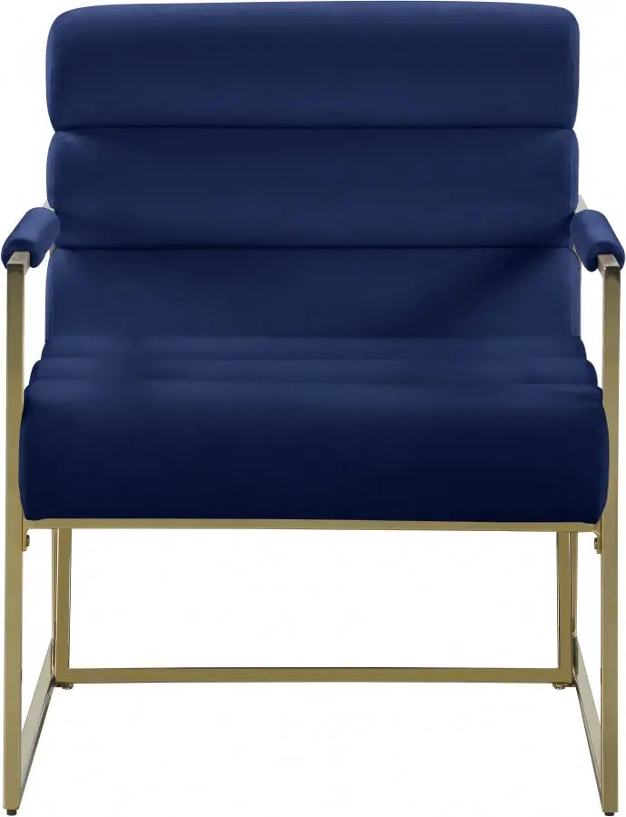 Meridian Furniture - Wayne Velvet Accent Chair In Navy - 526Navy - ATL FURNITURE