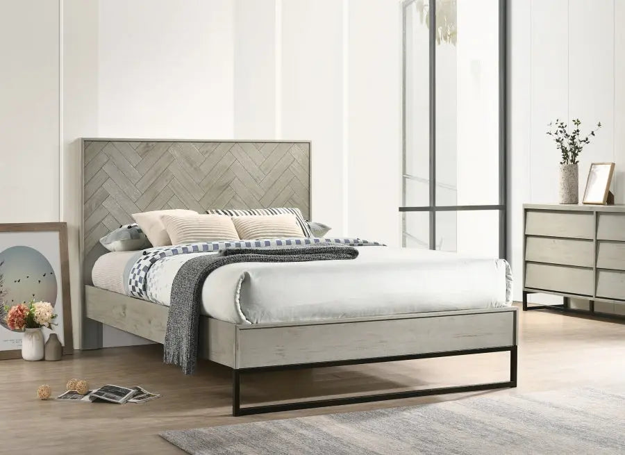 Weston Wood King Bed In Grey Stone - Weston-K - ATL FURNITURE