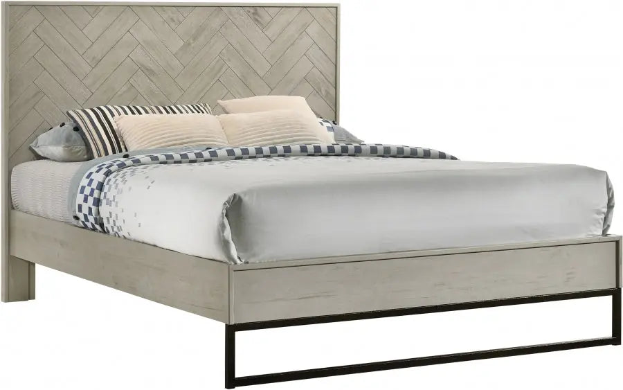 Meridian Furniture - Weston Wood Queen Bed In Grey Stone - Weston-Q - ATL FURNITURE