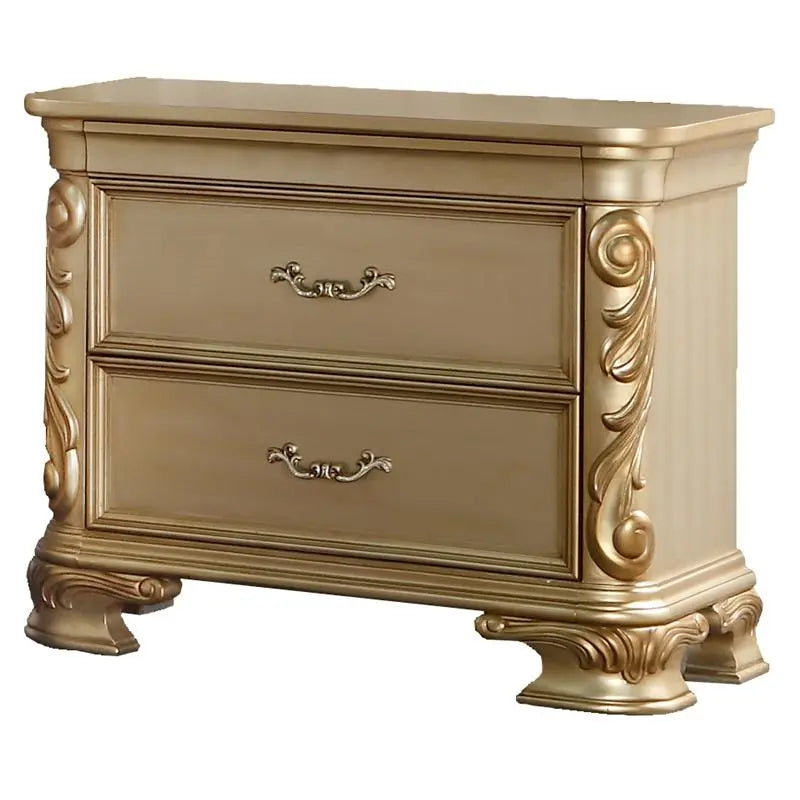 Miranda 6Pc Traditional Bedroom Set in Gold Finish by Cosmos Furniture - ATL FURNITURE