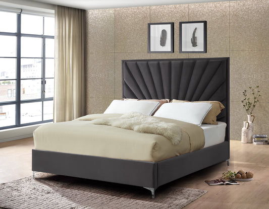 Grey Upholstered King Bed - ATL FURNITURE