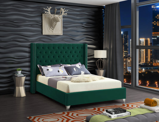 Green Upholstered Queen Bed - ATL FURNITURE