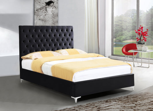 Black Upholstered Twin Bed - ATL FURNITURE