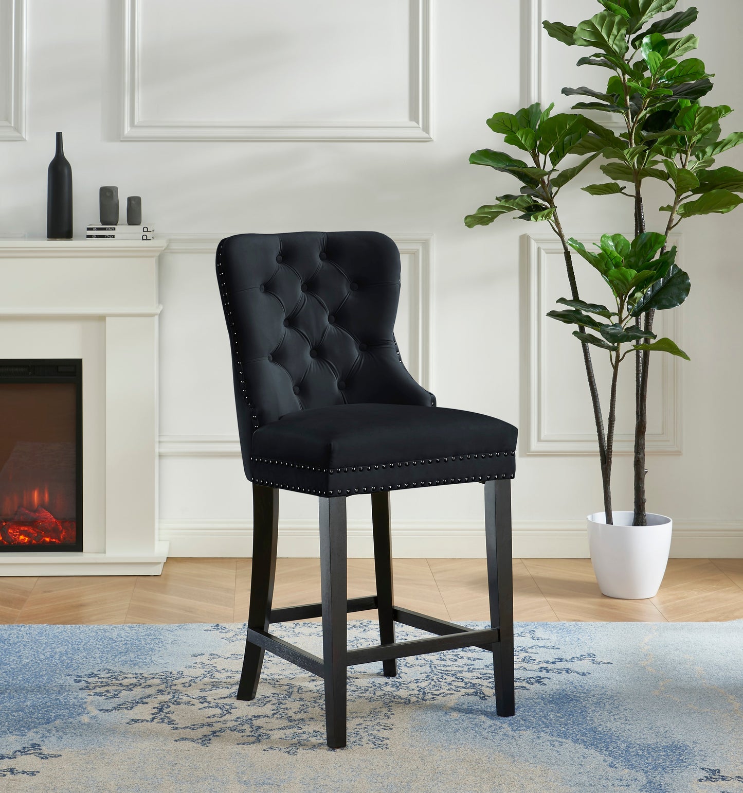 Velvet Counter Chair - ATL FURNITURE