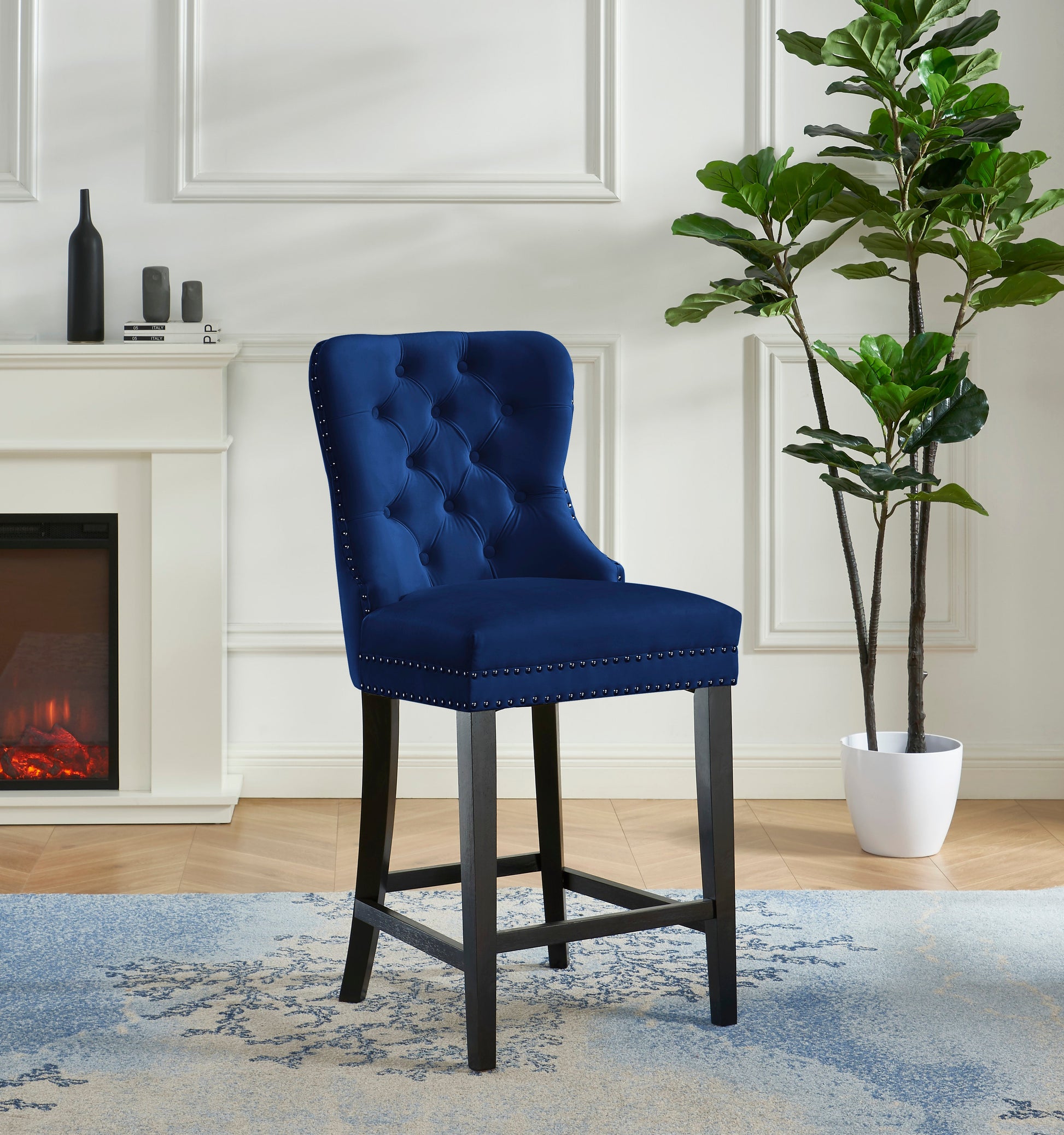 Velvet Counter Chair - ATL FURNITURE