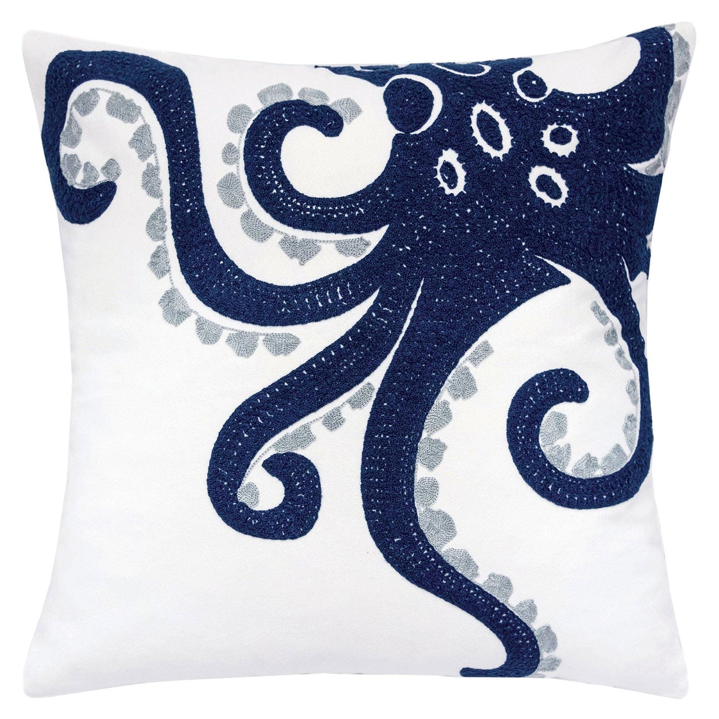Maura White 20" X 20" Pillow, Octopus - ATL FURNITURE