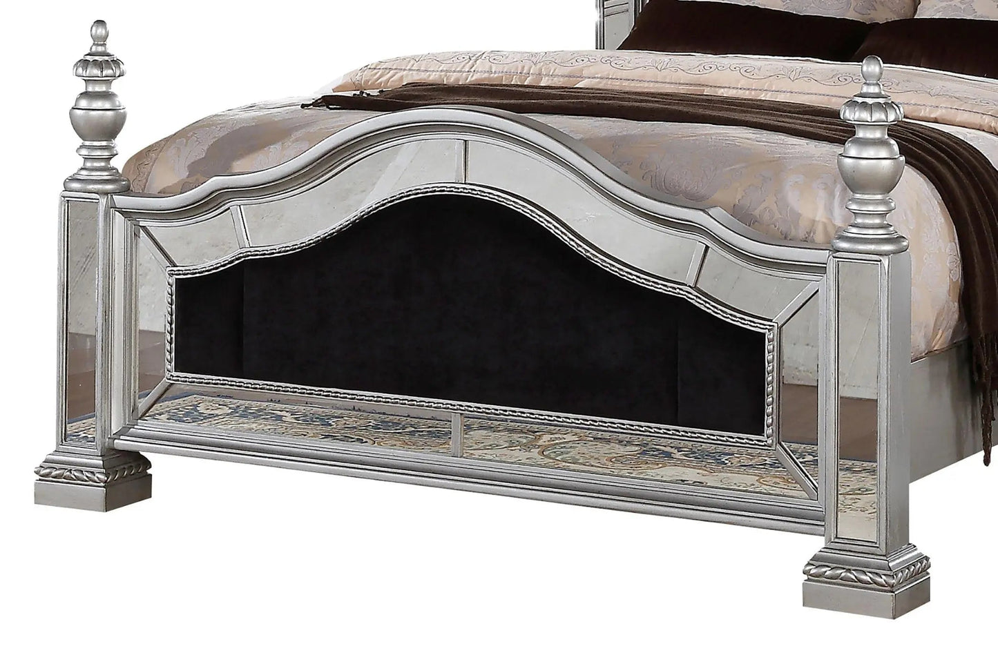 Pamela 6Pc Transitional Bedroom Set in Silver Finish by Cosmos Furniture - ATL FURNITURE