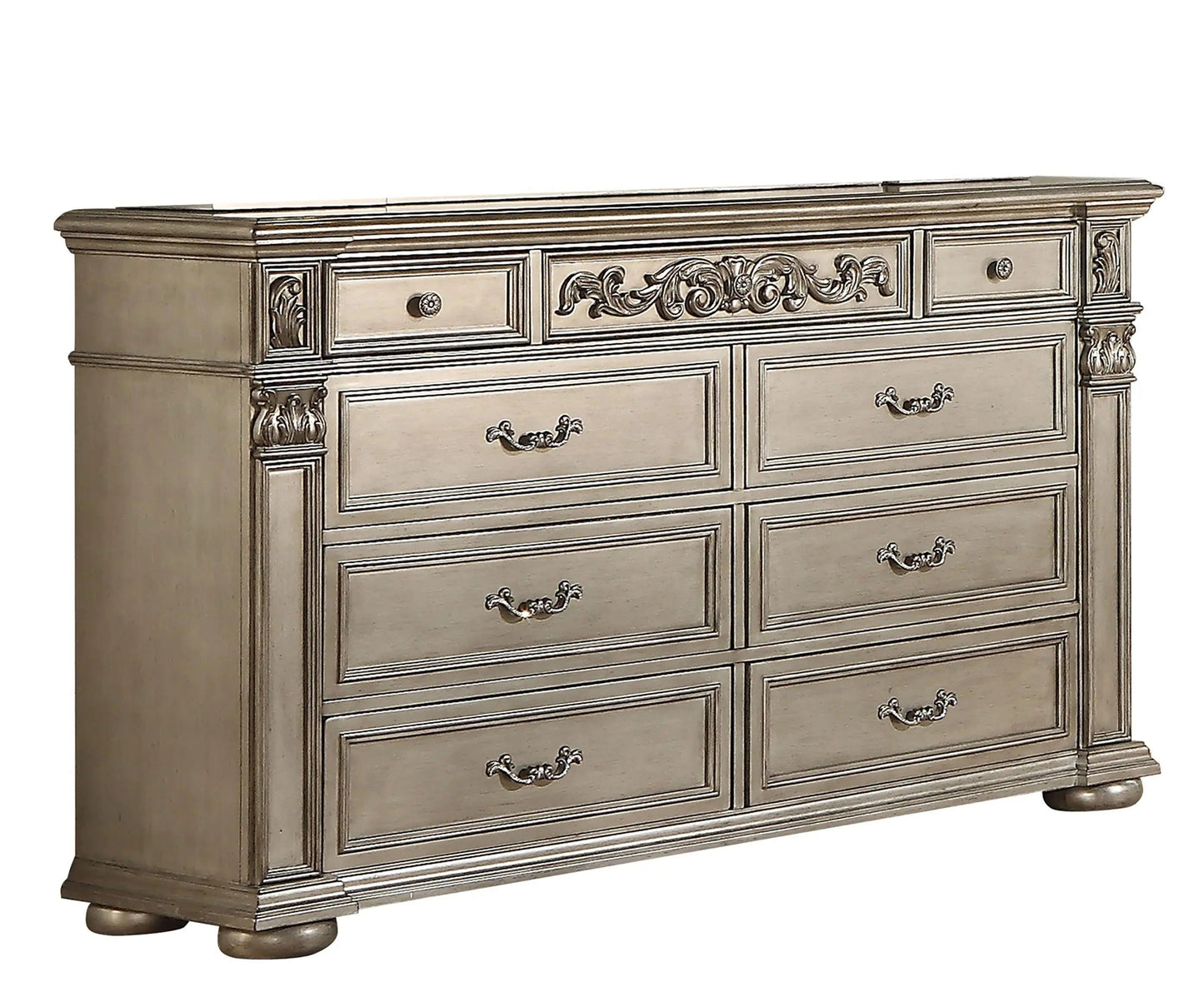 Platinum 6Pc Traditional Bedroom Set in Gold Finish by Cosmos Furniture - ATL FURNITURE