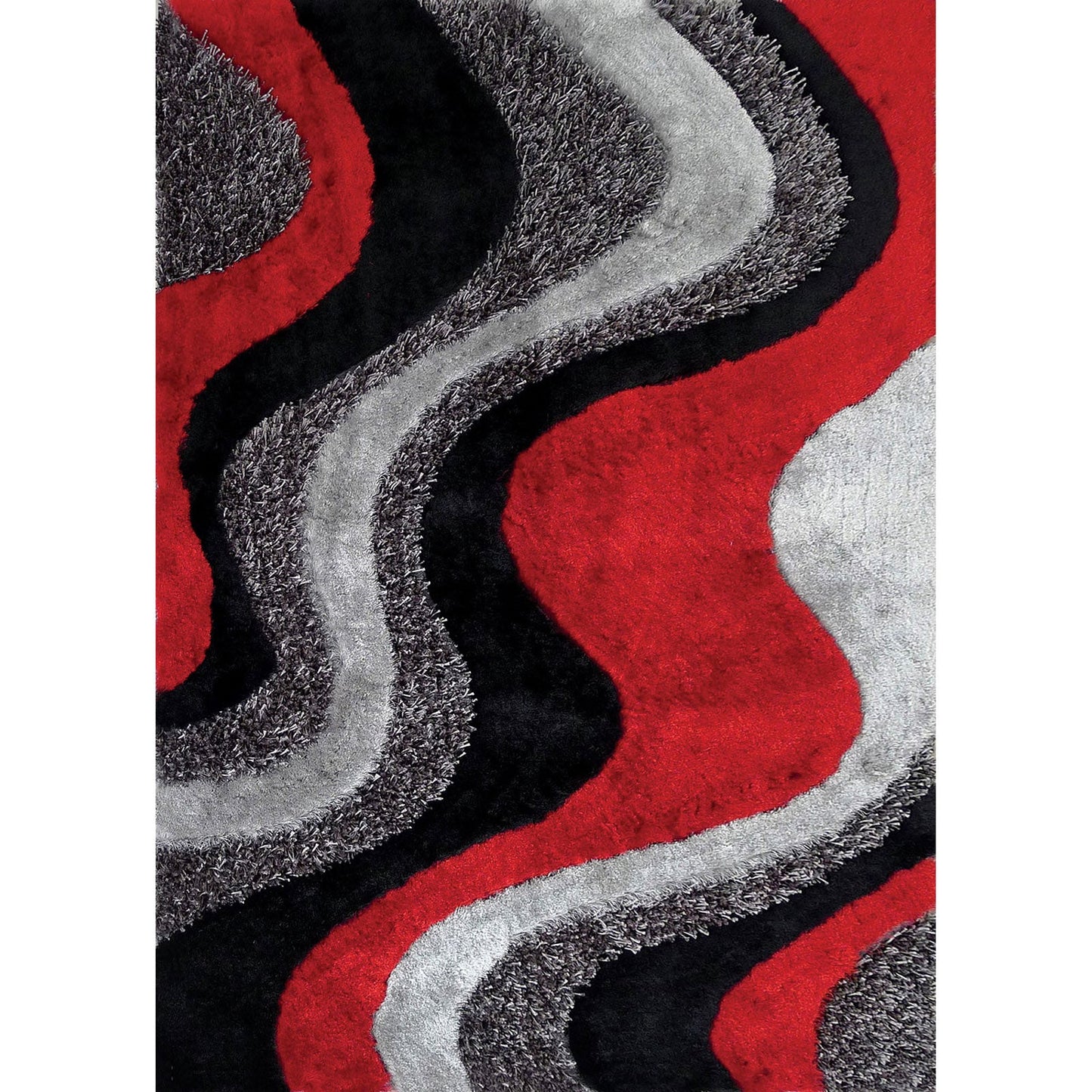 Vancouver Black/Gray/Red 5' X 7' Area Rug - ATL FURNITURE