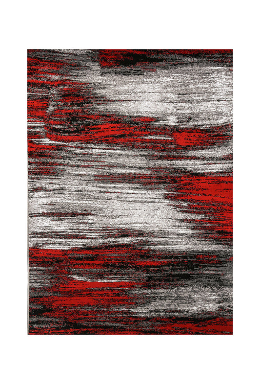 Sivas Gray/Red 5' X 8' Area Rug - ATL FURNITURE