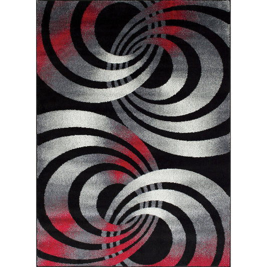 Serang Gray/Red 5' X 7' Area Rug - ATL FURNITURE