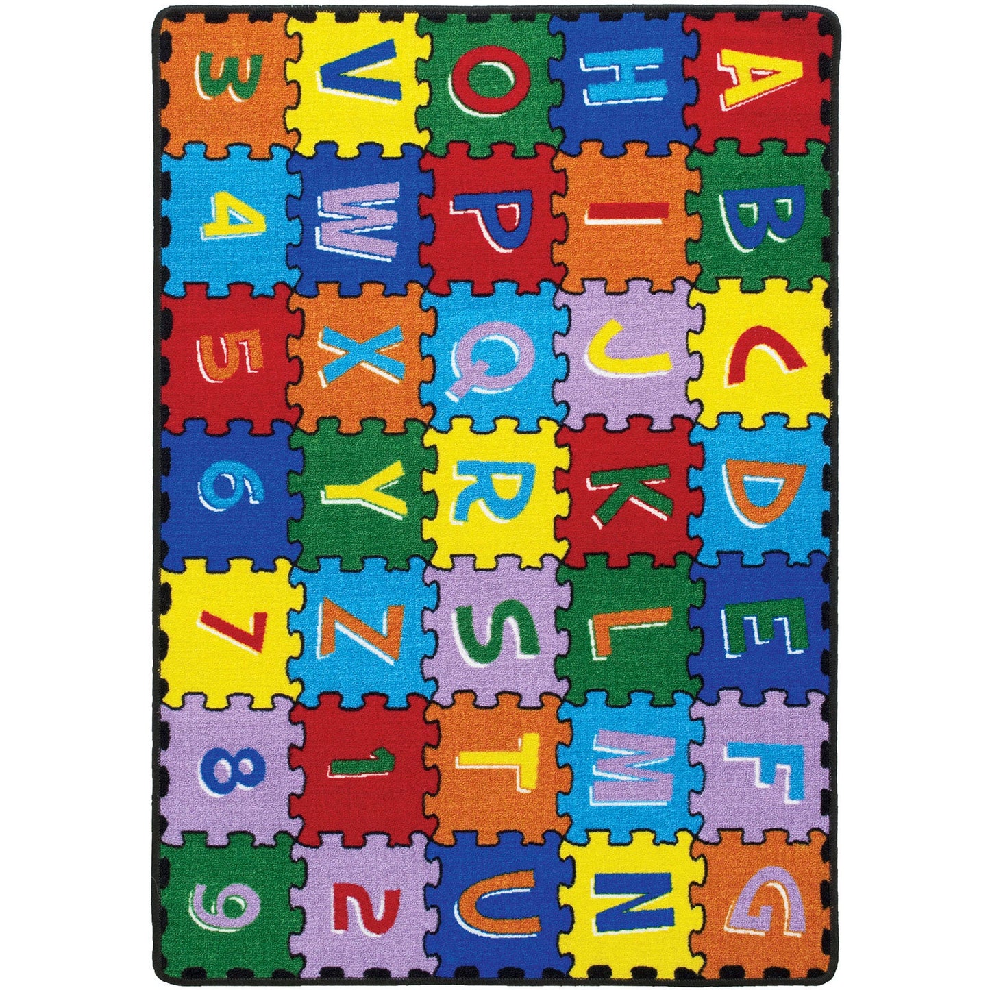 Abbey Alphabet/Multi 4' 9" X 6' 9" Area Rug - ATL FURNITURE