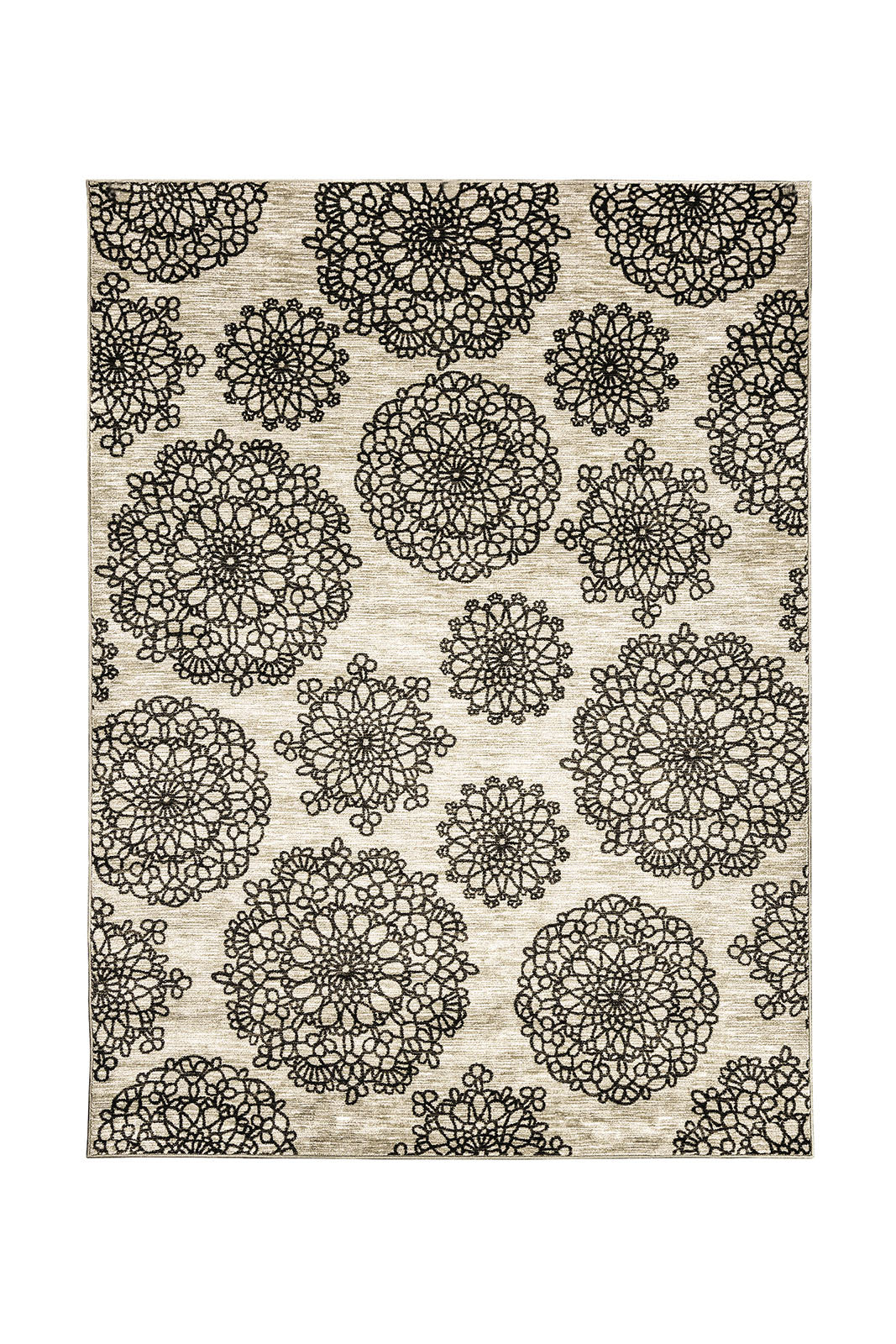 Acanthus Dark Gray/Black 5' X 8' Area Rug - ATL FURNITURE