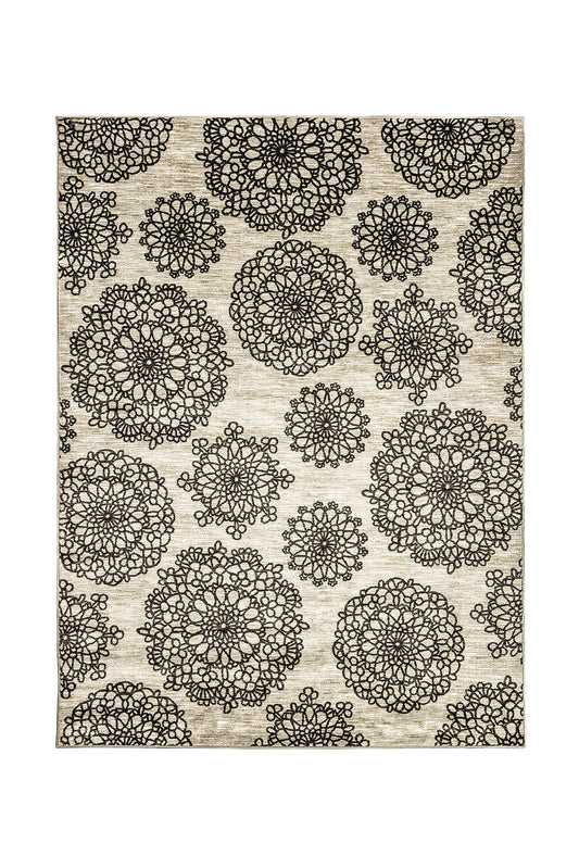 Acanthus Dark Gray/Black 5' X 8' Area Rug - ATL FURNITURE