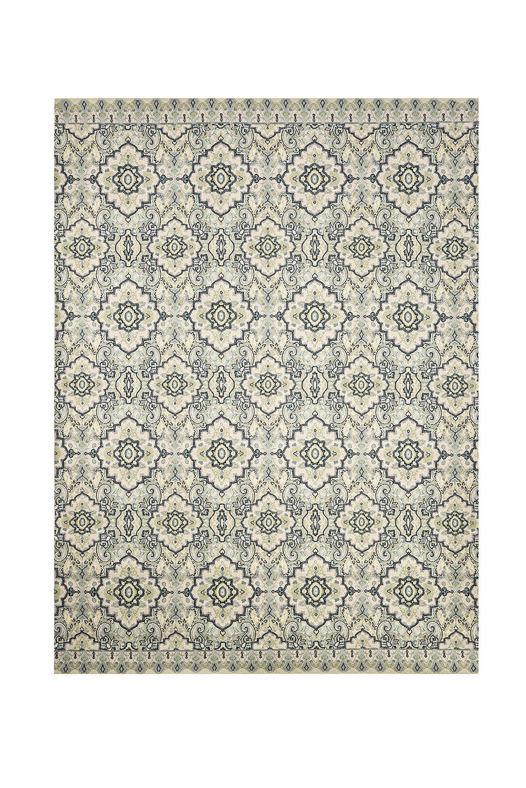 Acanthus Beige/Blue 5' X 8' Area Rug - ATL FURNITURE