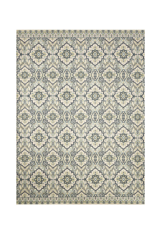 Acanthus Beige/Blue 5' X 8' Area Rug - ATL FURNITURE