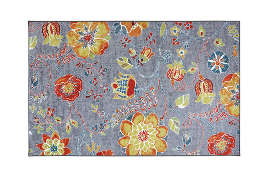 Greenville Floral Multi 5' X 8' Area Rug - ATL FURNITURE