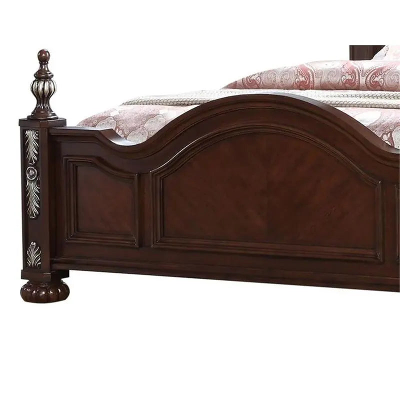 Rosanna 6Pc Traditional Bedroom Set in Cherry Finish by Cosmos Furniture - ATL FURNITURE