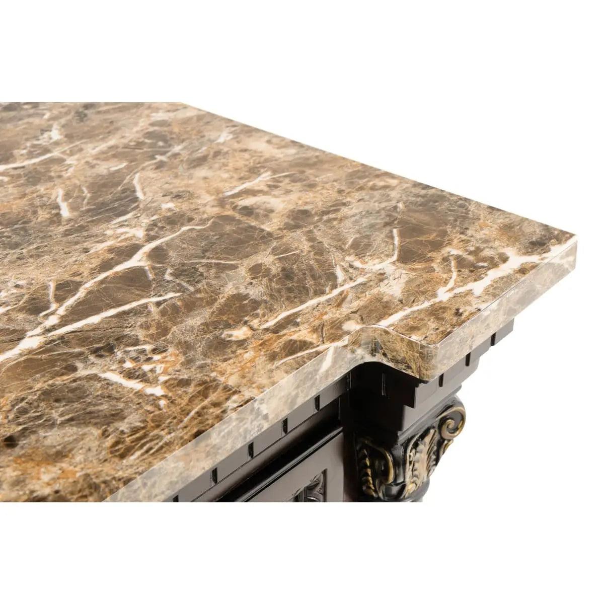 Russian Hill Server With Faux Marble Top In Brown By Homelegance - ATL FURNITURE