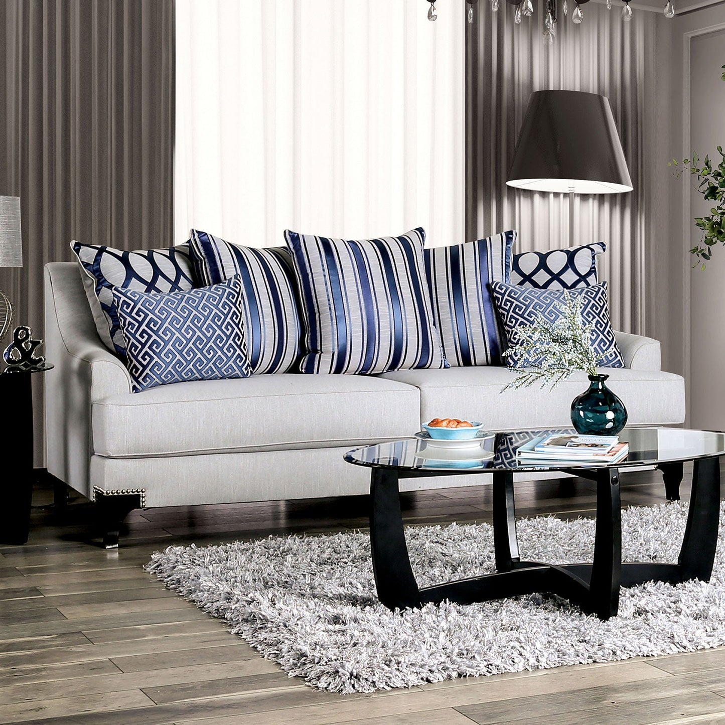 Sisseton Light Gray Sofa - ATL FURNITURE
