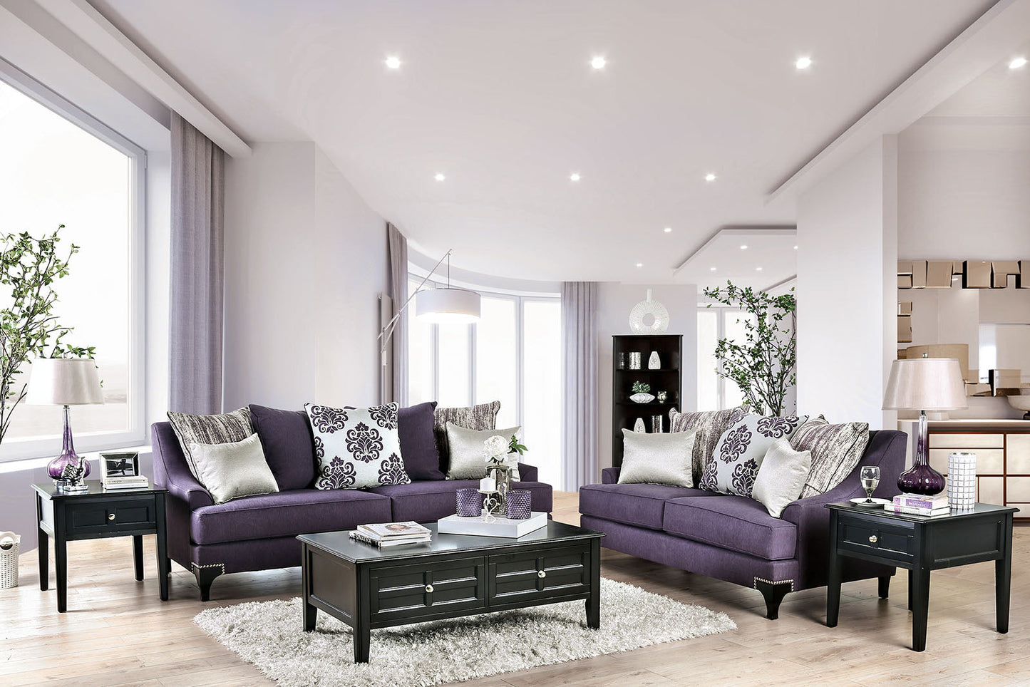 Sisseton Purple Sofa + Love Seat - ATL FURNITURE