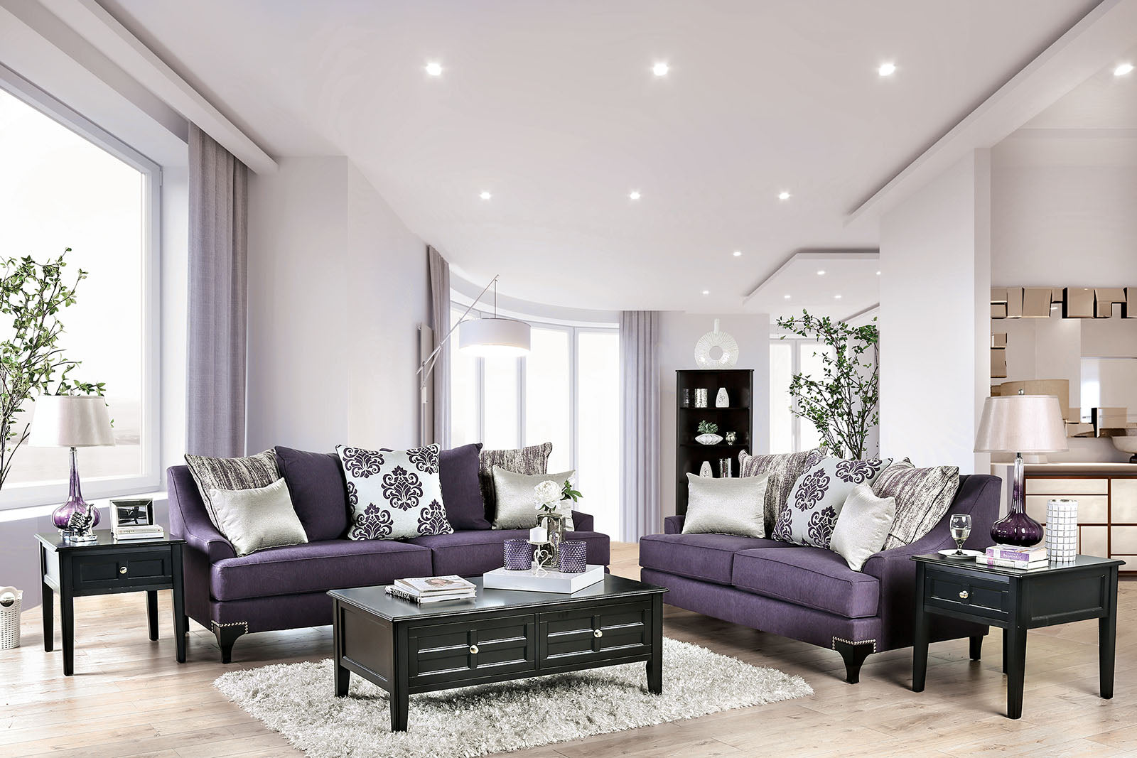 Sisseton Purple Sofa + Love Seat - ATL FURNITURE