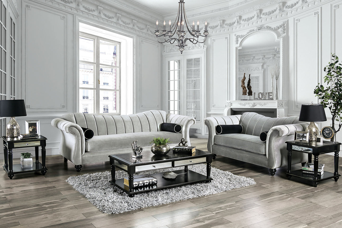 Marvin Pewter Sofa + Love Seat - ATL FURNITURE