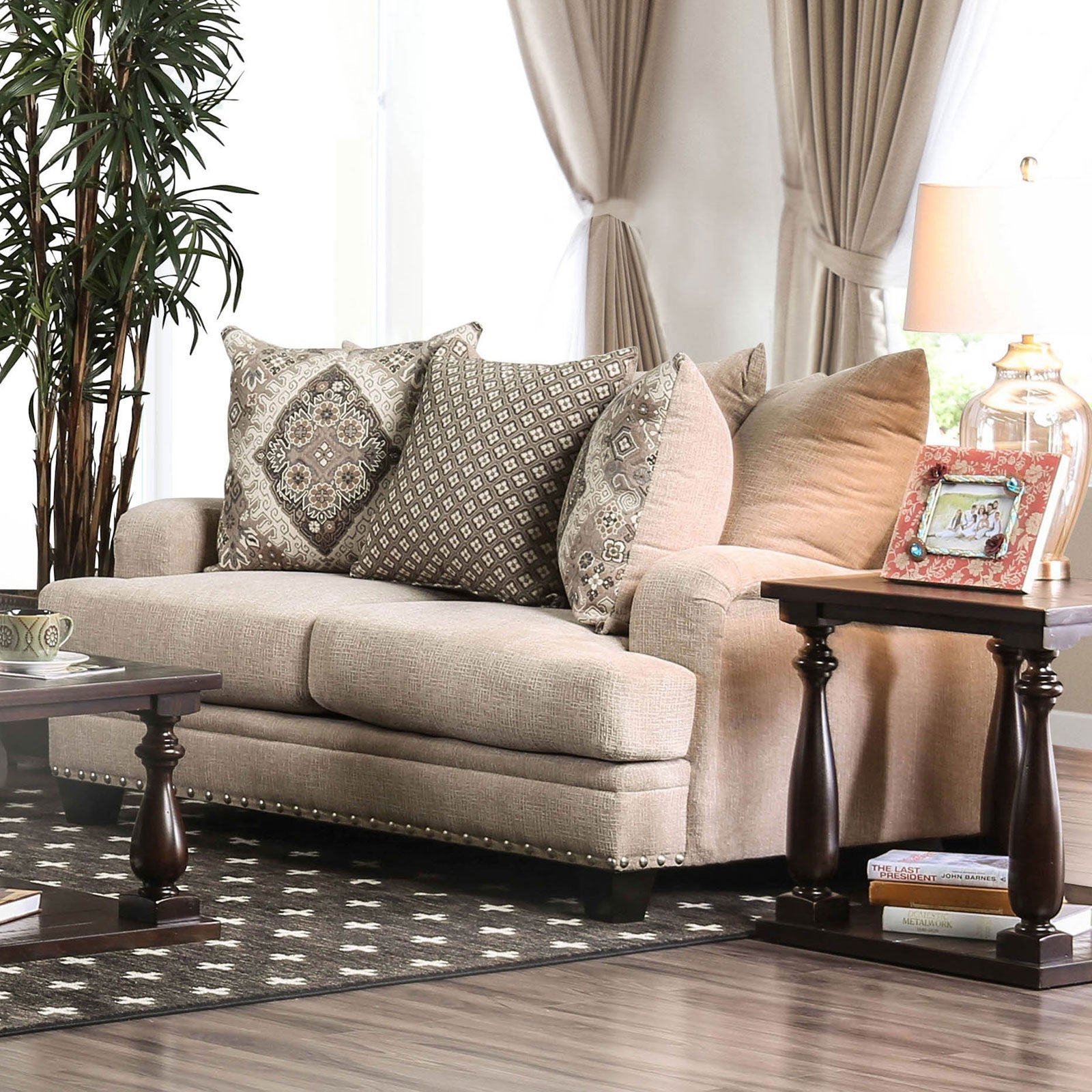 Jaylinn Light Brown Love Seat - ATL FURNITURE