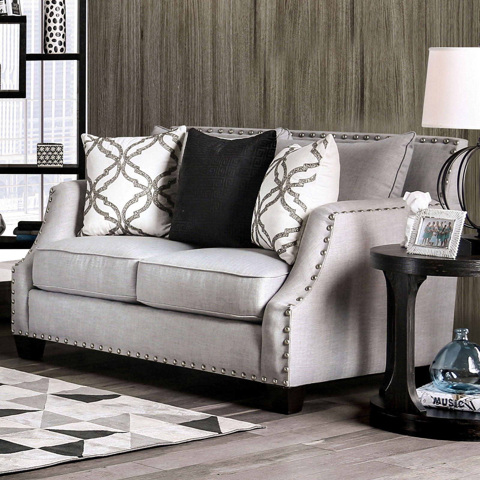 Phoibe Gray Love Seat - ATL FURNITURE