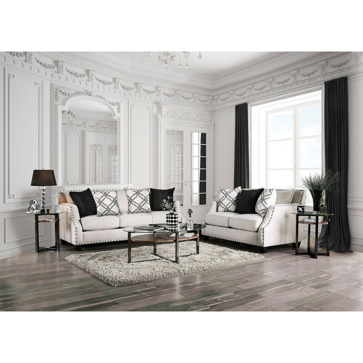 Phoibe Ivory Sofa + Love Seat - ATL FURNITURE