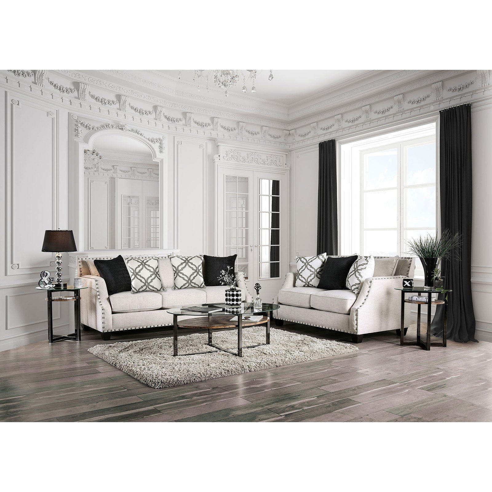 Phoibe Ivory Sofa + Love Seat - ATL FURNITURE