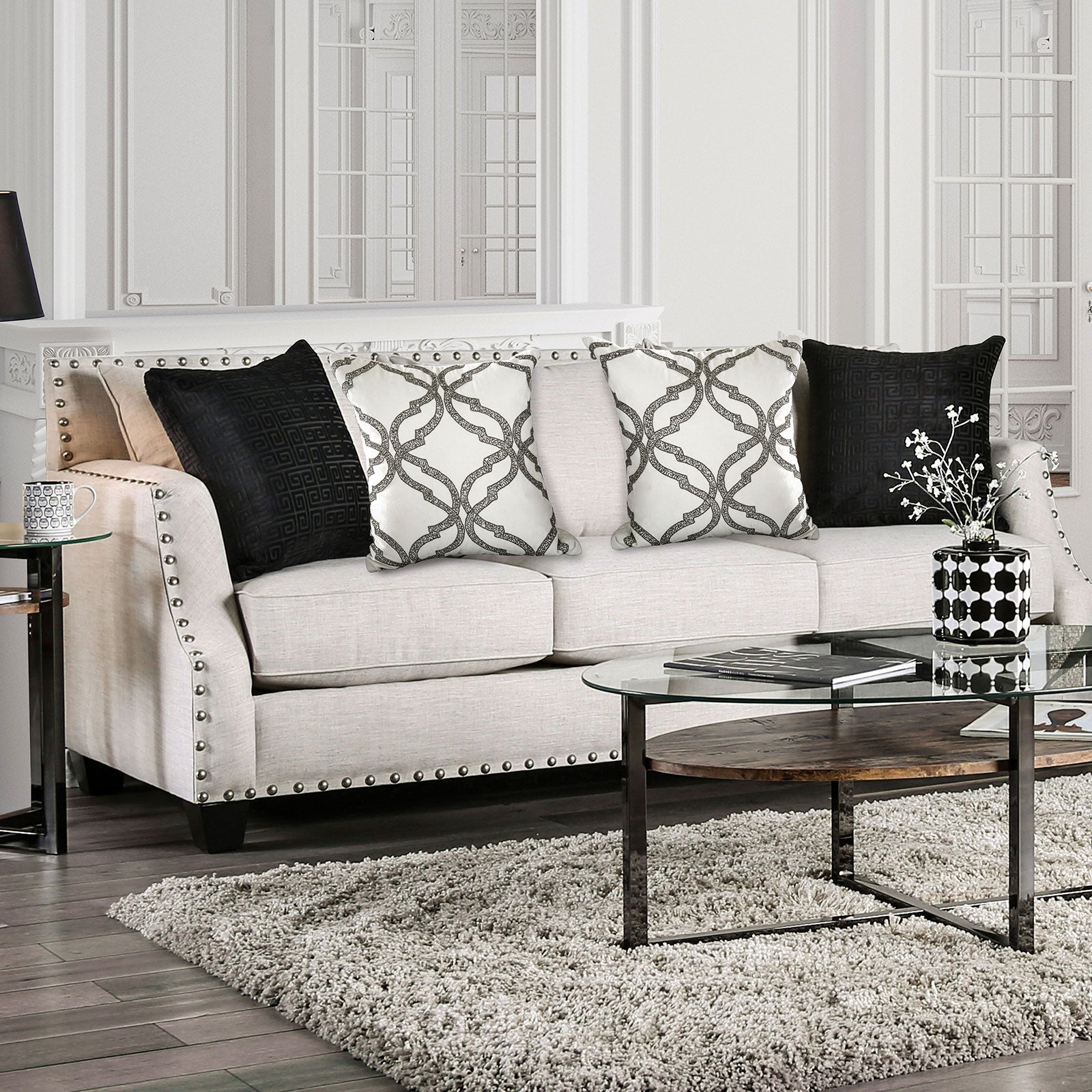 Phoibe Ivory Sofa - ATL FURNITURE
