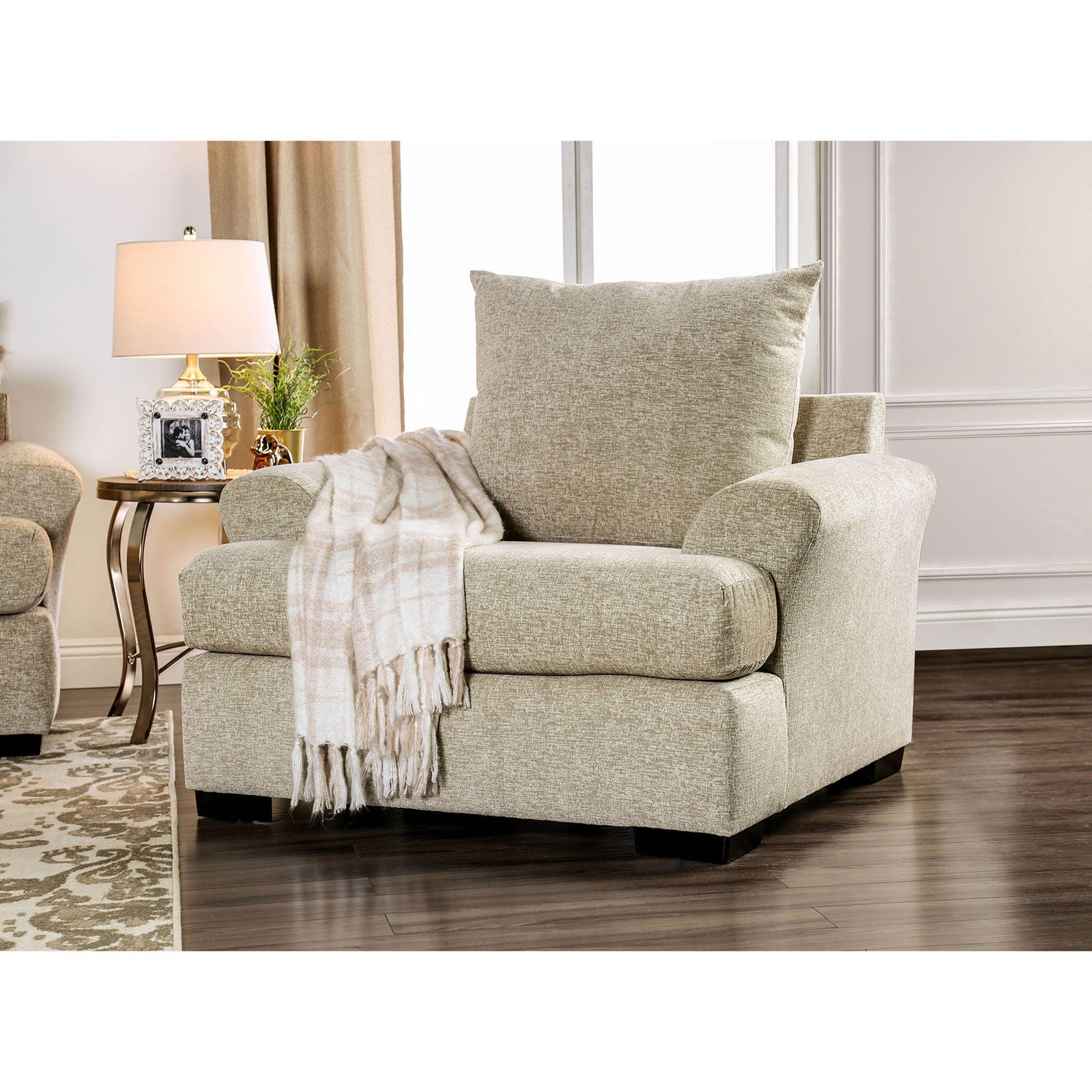 Anthea Beige Chair - ATL FURNITURE