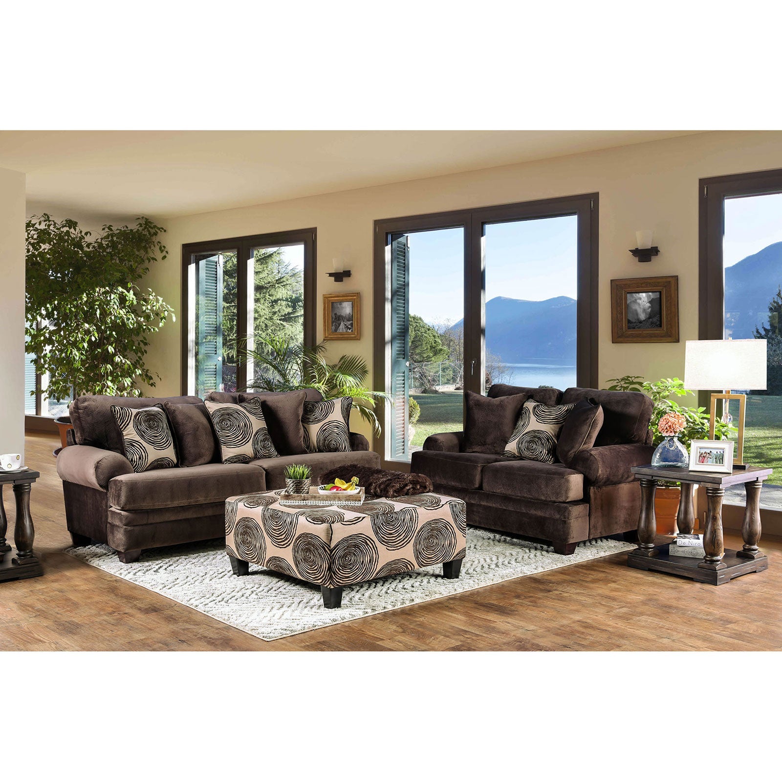 Bonaventura Brown Sofa + Love Seat - ATL FURNITURE