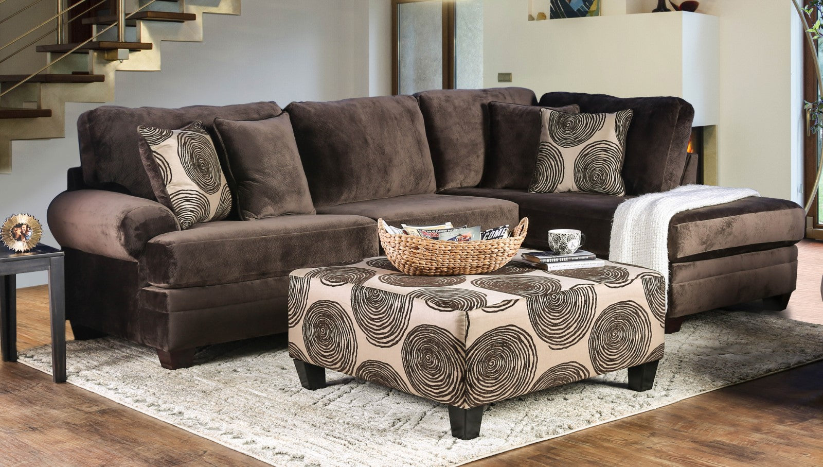 Bonaventura Brown Sectional - ATL FURNITURE