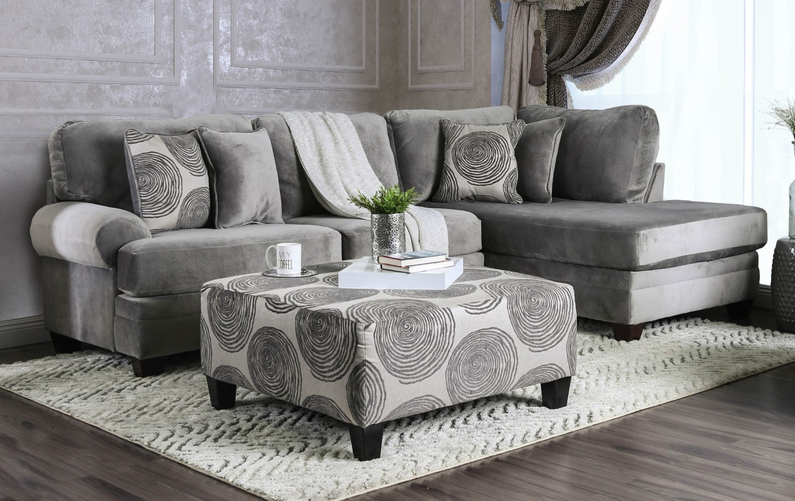 Bonaventura Gray Sectional - ATL FURNITURE